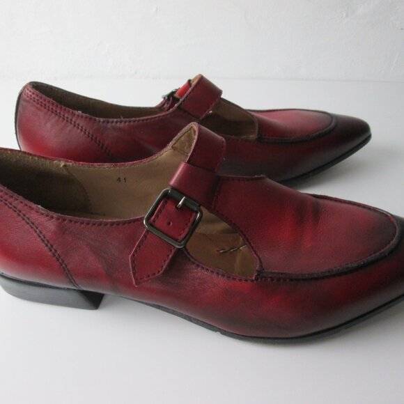 MOMA Woman Leather Oxford Mary Jane Point Toe Shoes Vintage Size EUR 41/10 US - Picture 6 of 9
